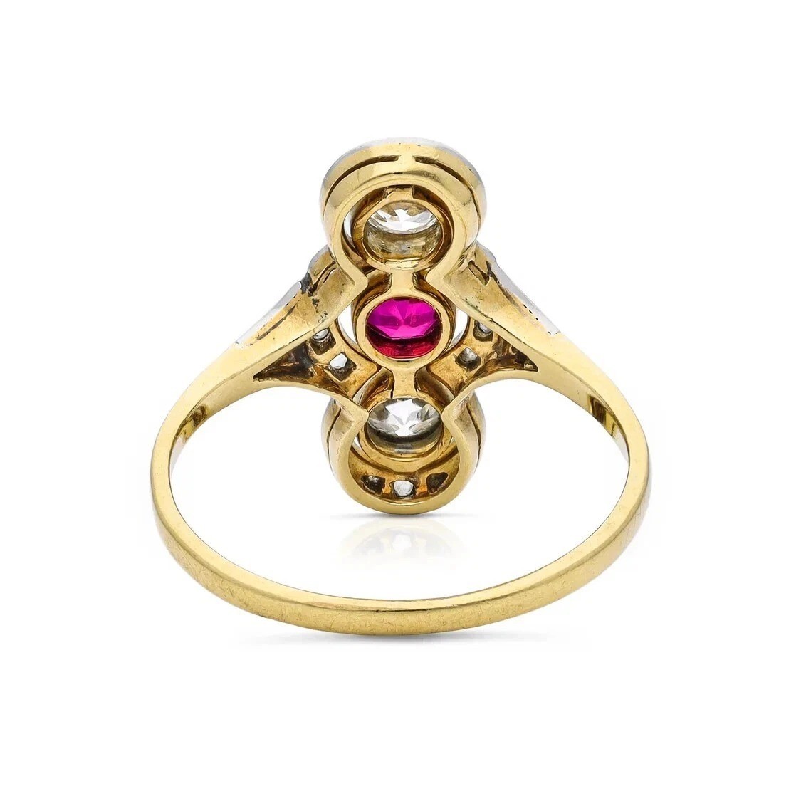 2.65Ct Art Deco Styled Lab Created Ruby Engagement Wedding 14K Gold Finish Ring