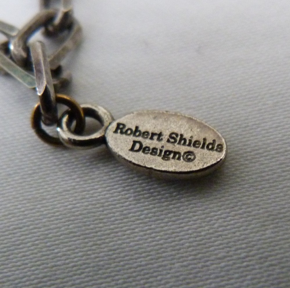 VINTAGE ROBERT SHIELDS USA STERLING SILVER SOUTHWESTERN LARGE CHARM NECKLACE 70G