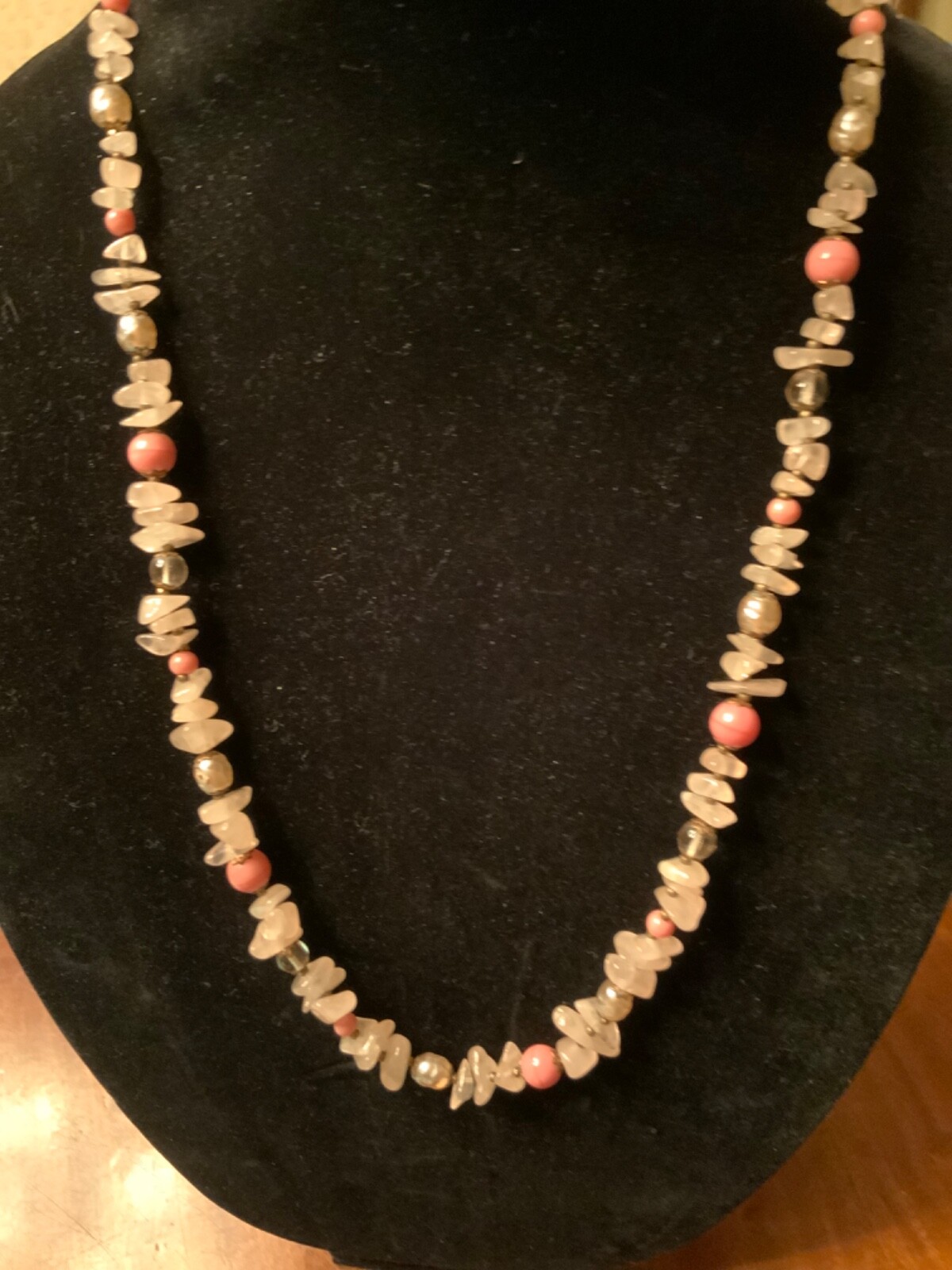 Miriam Haskell Pink Glass Faux Pearl Miriam Haskell Beaded 29 Inch Necklace