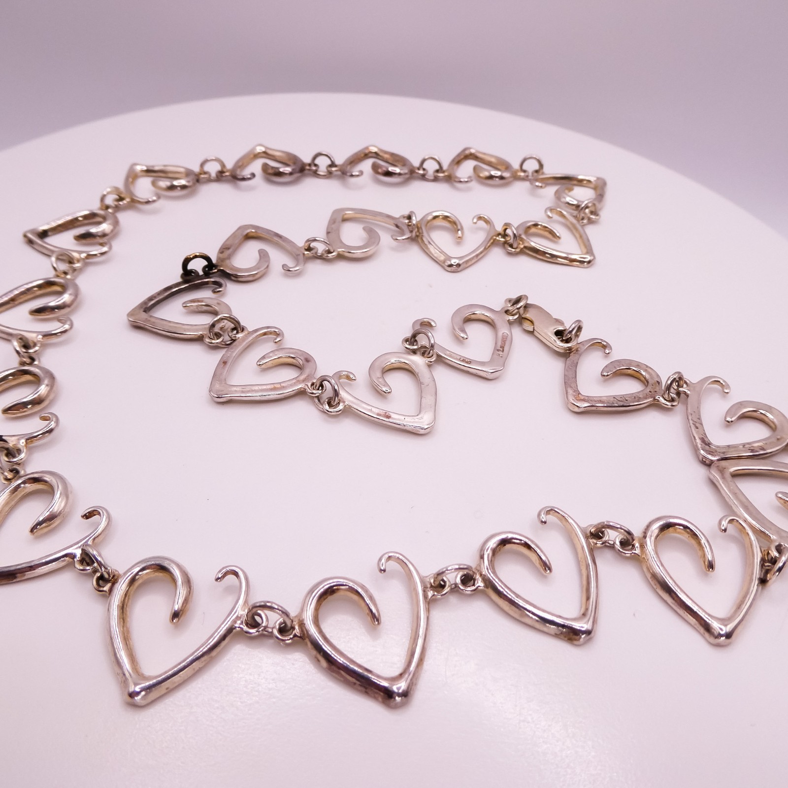 P Emerson Sterling Silver 925 Open Heart Station 23.5″ Women’s Necklace