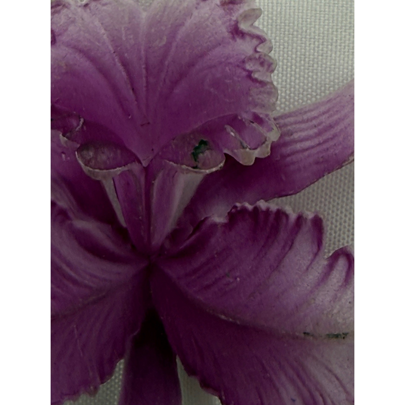 Vintage West Germany Purple Orchid Flower Brooch Celluloid Plastic Floral Pin