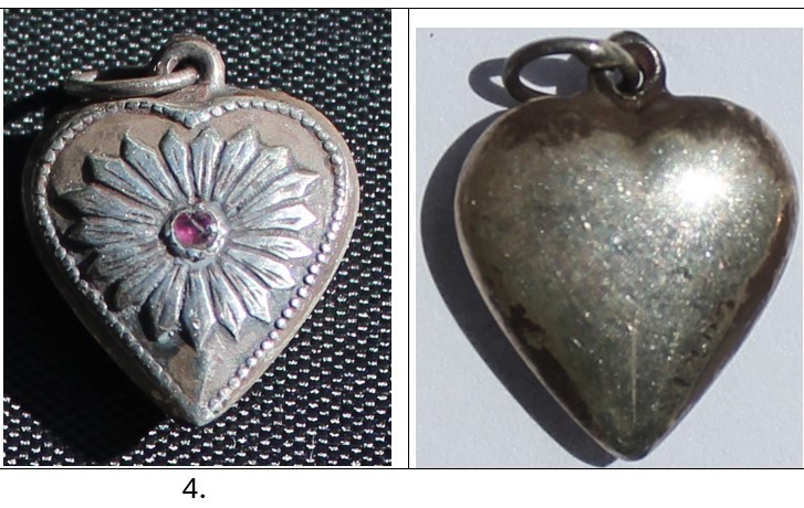 Vintage 1940s Sterling Silver Puffy Heart Charms WWII Sweetheart CHOOSE ONE
