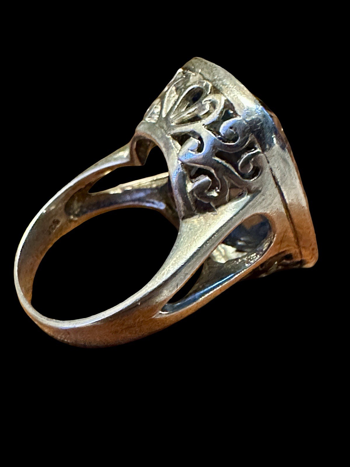 Outrageous Elongated Signature Cushion Cut Sterling Silver 925 Ring