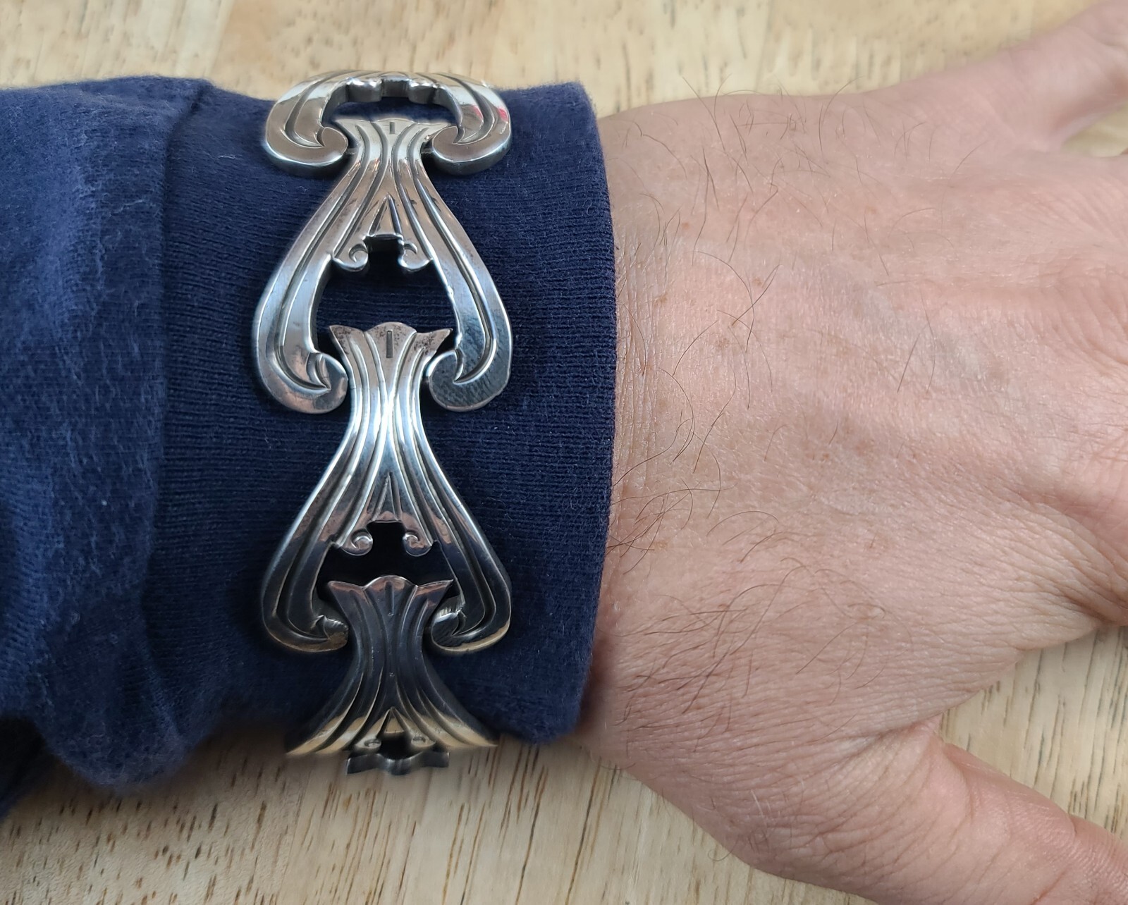 VTG Taxco MEX Sterling 925 Solid Silver 6.5″-6.75″ Chain Bracelet 76 Grams