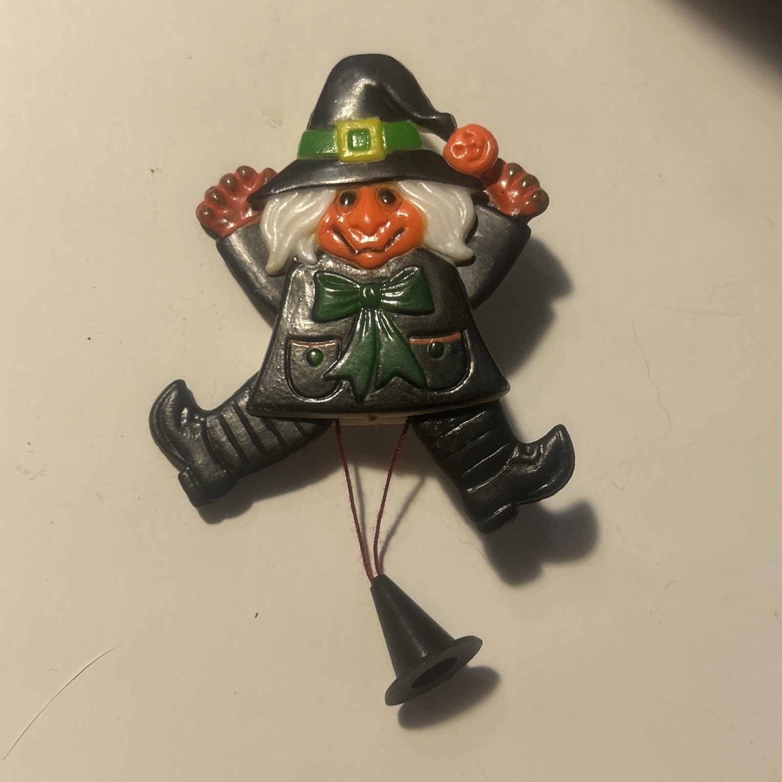 VTG Fun World Witch Pin Moveable Arms & Legs w/ Pull String Halloween