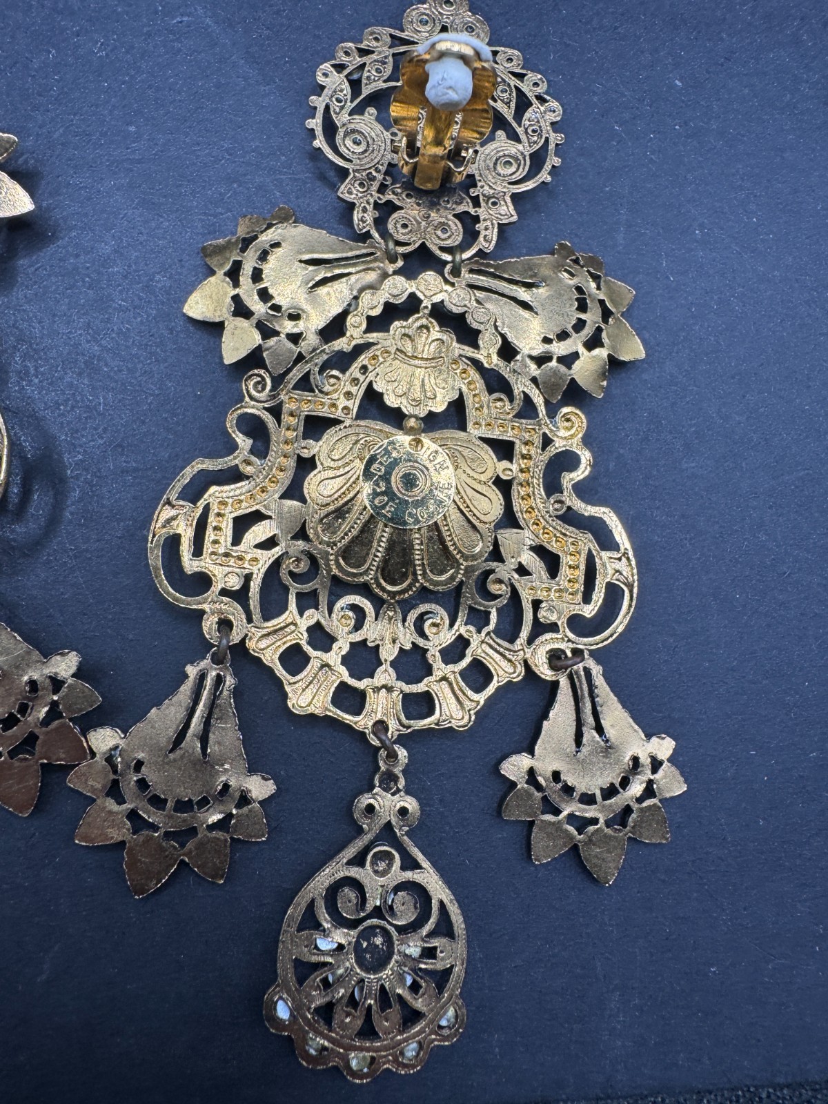 Réminiscence Paris Huge Clip On Earrings (Missing Stones)