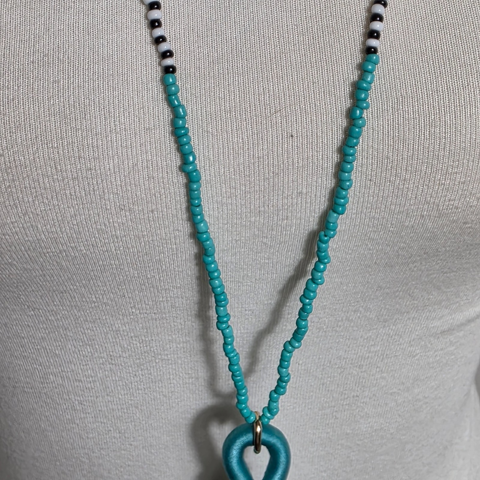 Sugarfix by BaubleBar Beaded Tassel Bohoemian-Style Necklace Teal-Colored