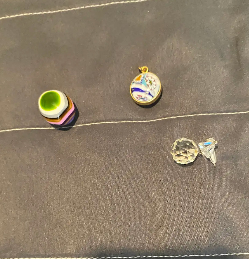 Vintage Mixed Pendant Charm Lot of 3 Millefiori Glass Faceted Crystal Jewelry Fi