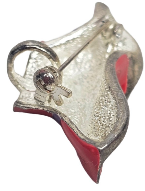 Vintage Red Hat Ladies Enamel Brooch Pin Silvertone Red/Purple | Red Hat Society