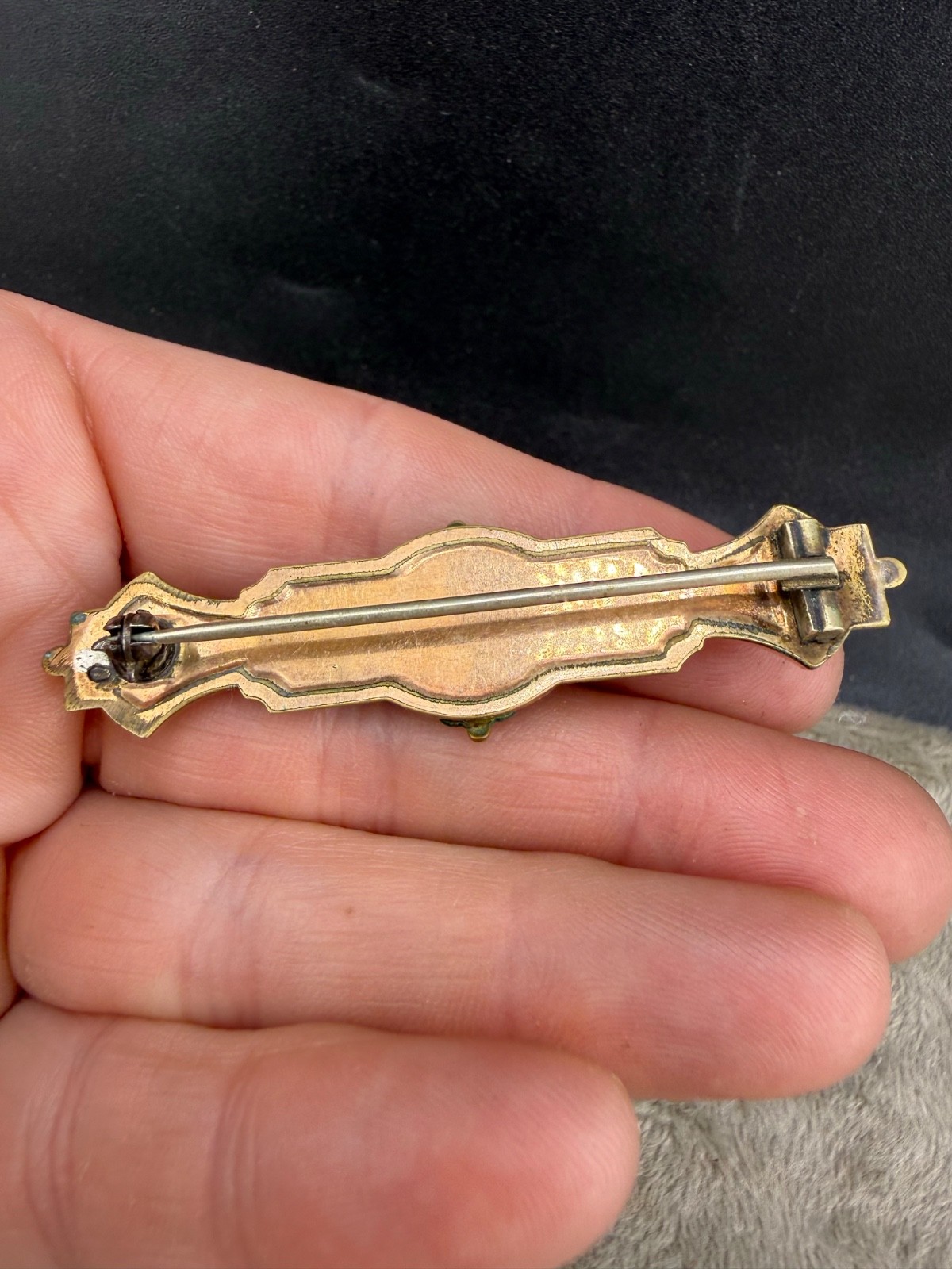 Vintage Edwardian Gold Filled Bar Brooch Renaissance Revival
