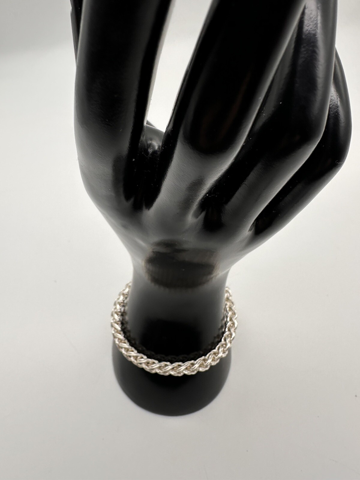 Vintage Silvertone Metal Wheat Spiga Chain Men Women Bracelet 5 mm Size 7.1/4￼