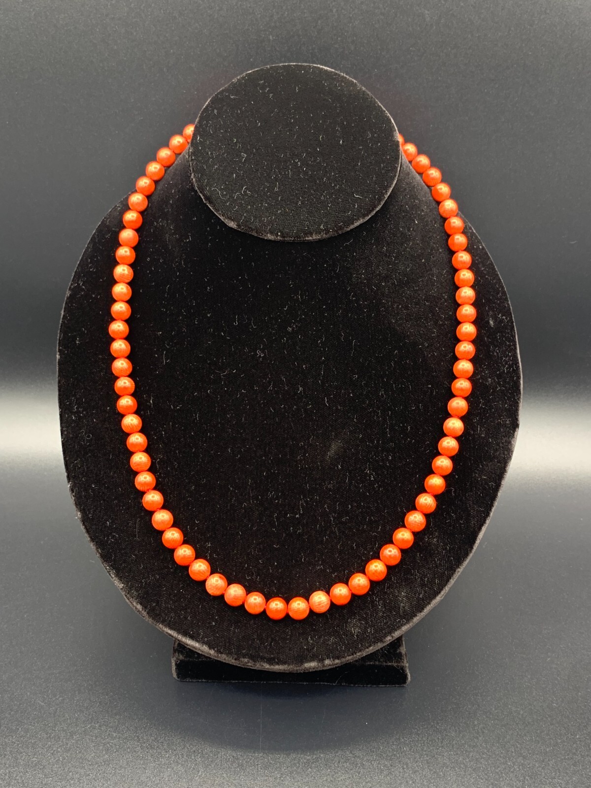 9mm Red Knotted Coral Beads Necklace W/ HB .925 Solid Silver Marcasite Clasp 72g
