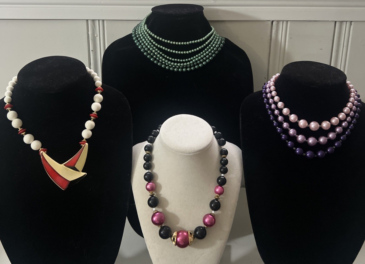 Vintage 50’s 60’s 80’s Necklace Lot of 4