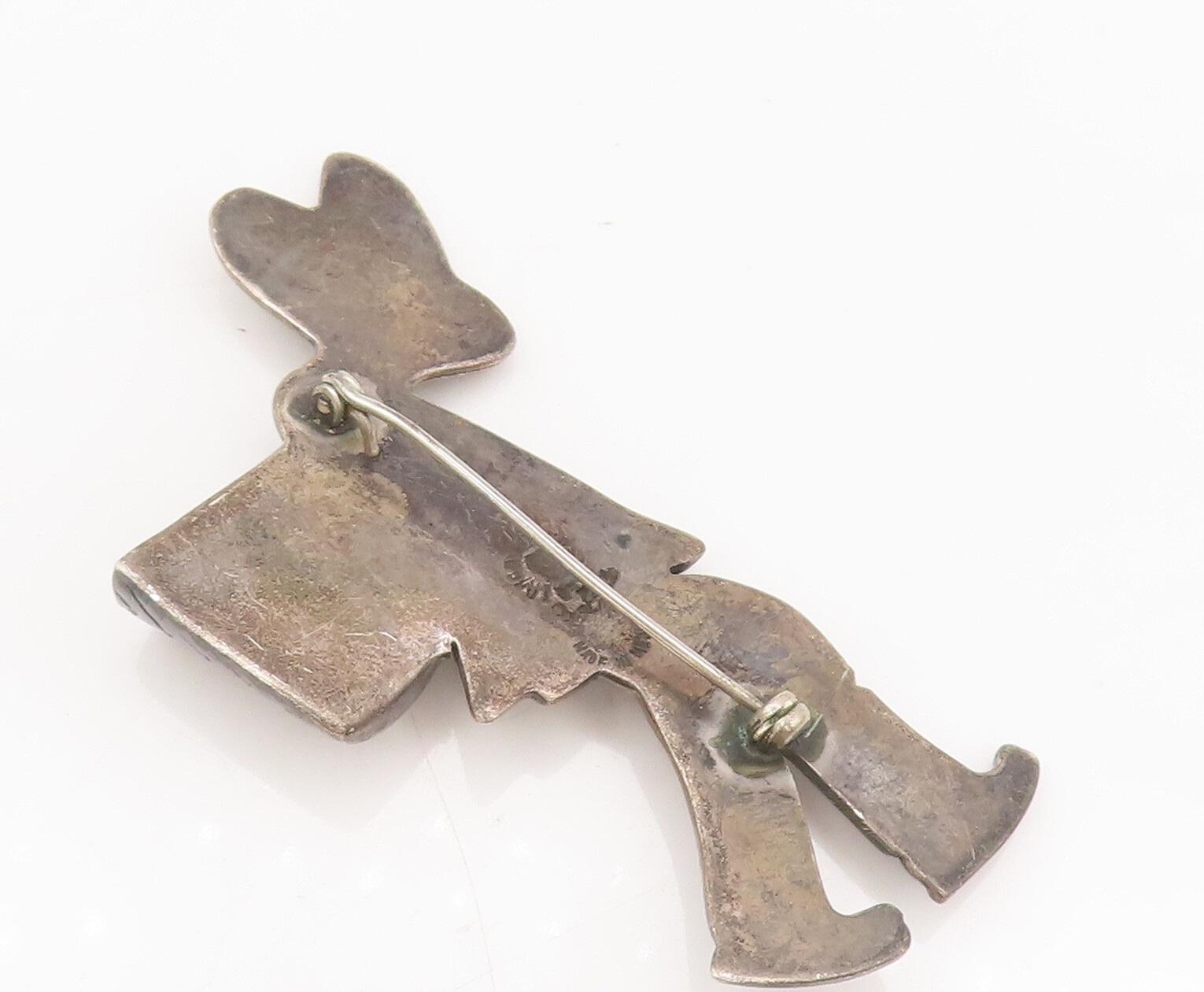 LOS CASTILLO TACO 925 Silver Vintage Antique Walking Boy Brooch Pin BP10305