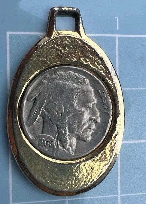 VTG 1936 Buffalo Nickel COIN Pendant