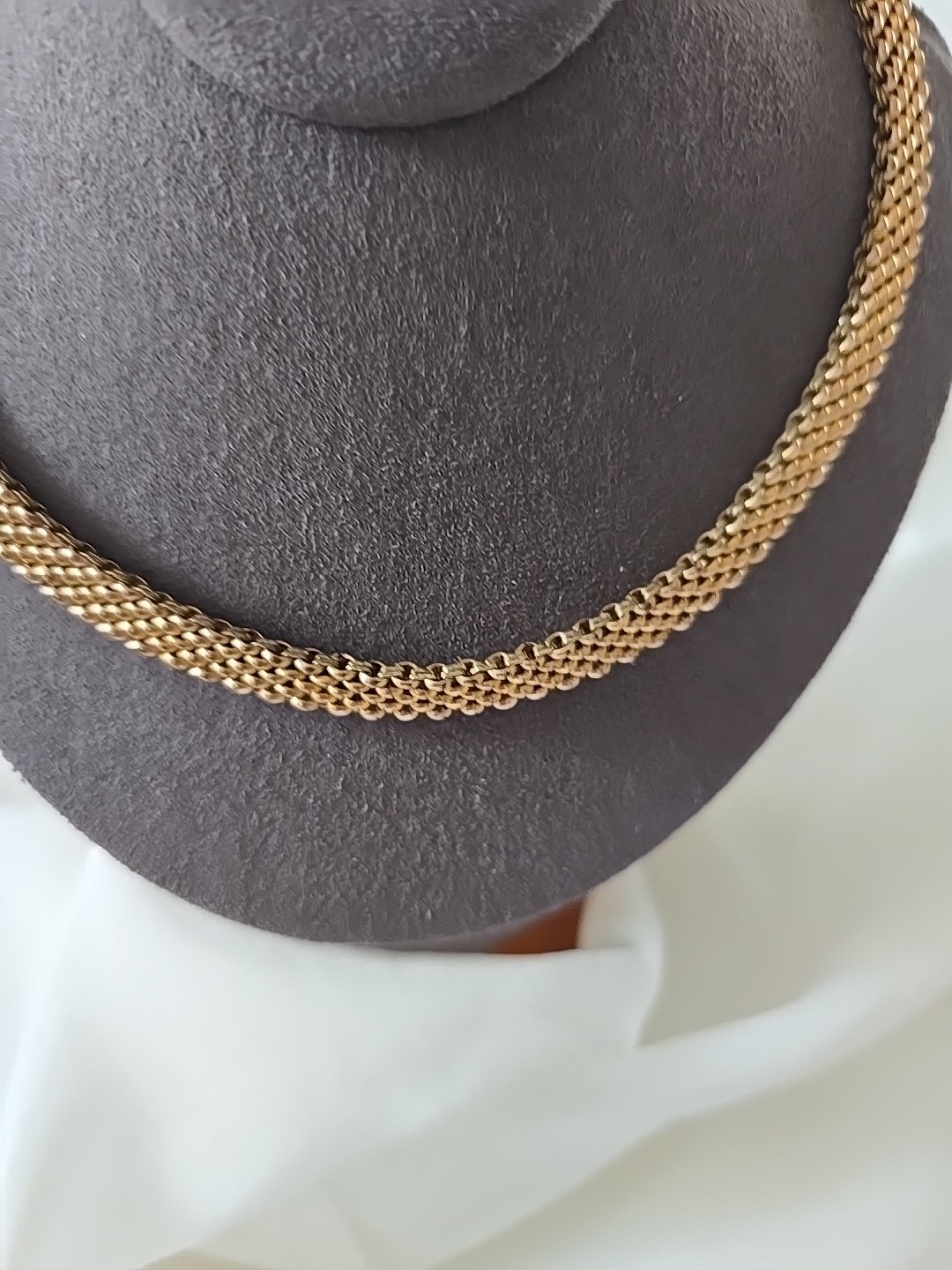 1/20 12k YELLOW GOLD FILLED POPCORN MESH CHAIN NECKLACE 19″