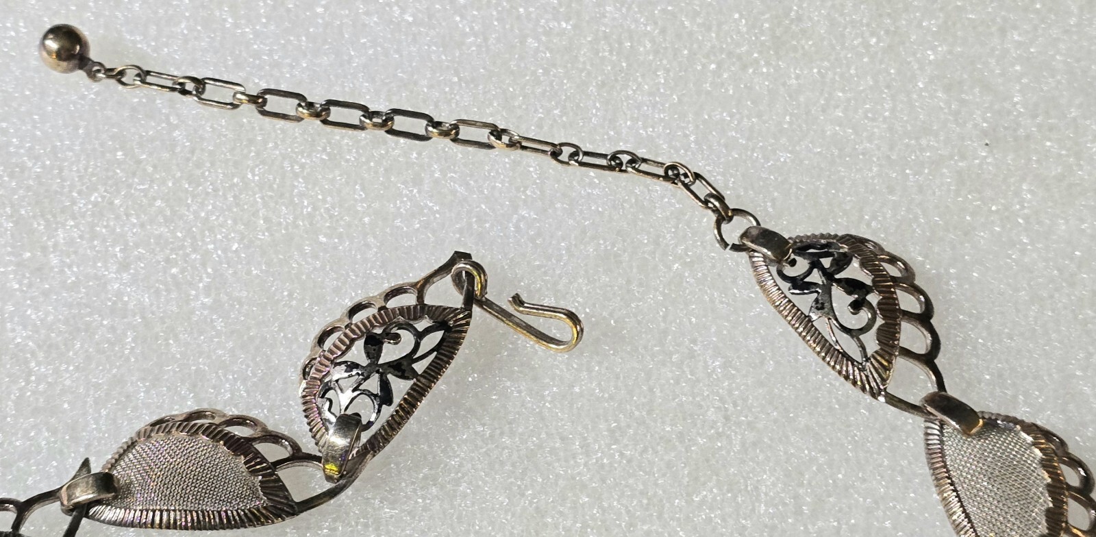 Vintage Patina’d Links With Hook Clasp Necklace 18″ Long