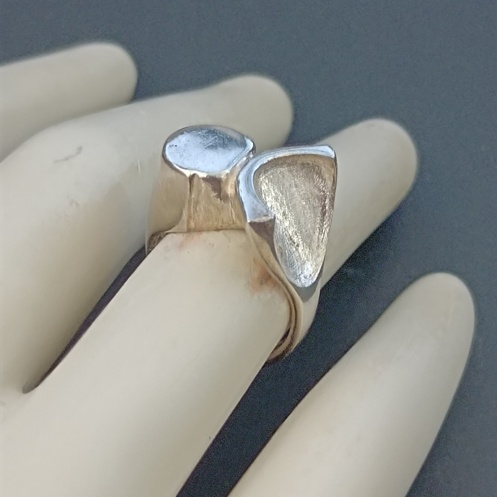 VTG Sterling Silver Ring Brutalist Modernist Sculptural Abstract Artisan OOAK 7