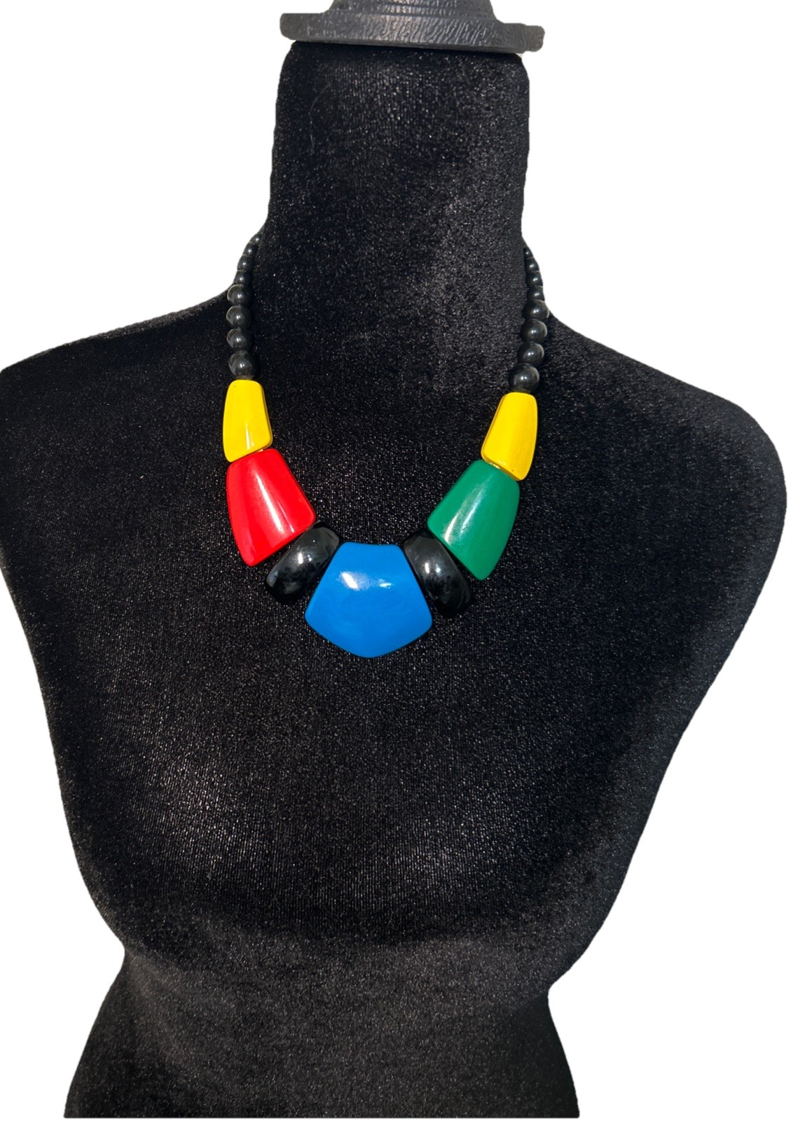 Vintage Retro Pop Art Modernist Necklace Made In Taiwan Republic of China 1980s