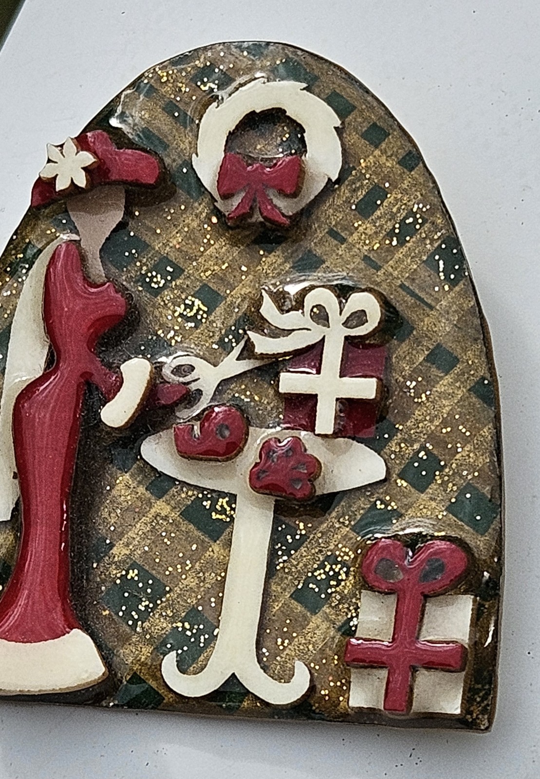 HTF Ultra Rare Lucinda Pin Vtg Christmas, Red Hat, Early Logo Label, Gifts