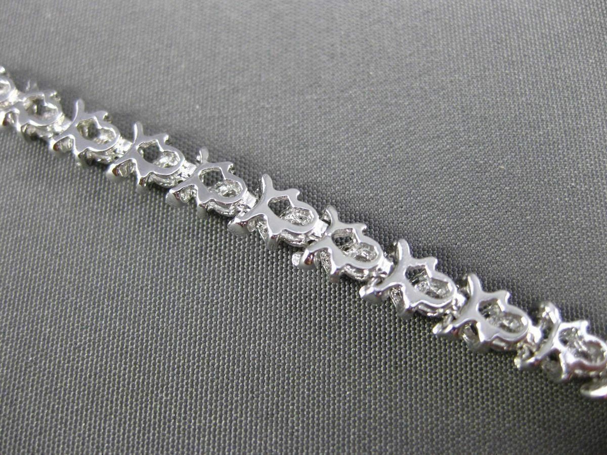 ESTATE 1.0CT DIAMOND 14KT WHITE GOLD 3D LOVE TENNIS BRACELET E/F VS/VVS #24202
