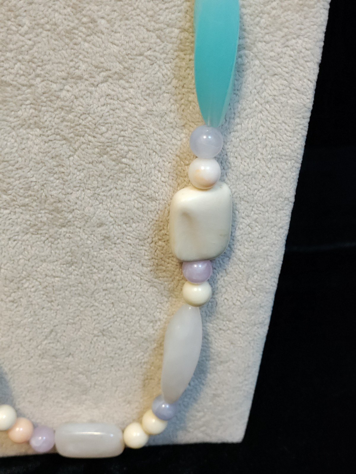 Vintage Soft Pastels Acrylic Multi Shaped Beaded Necklace