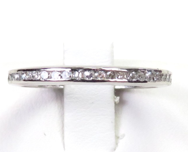 Antique Deco 1920’s Wedding Eternity Platinum Band Ring Size 6.25 UK-M EGL USA