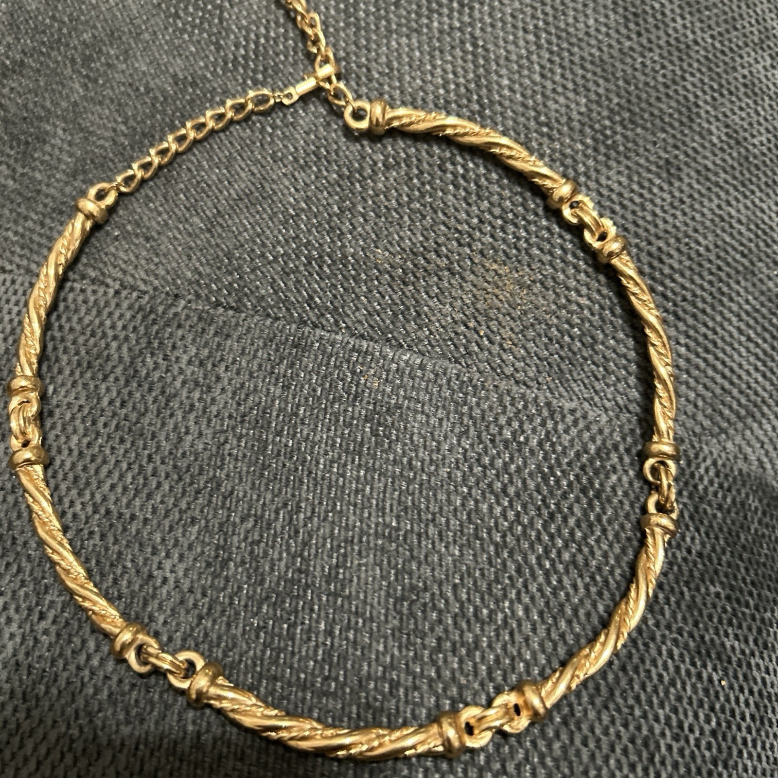 Vintage Gold Knot Hinged Link Rope Nevklace