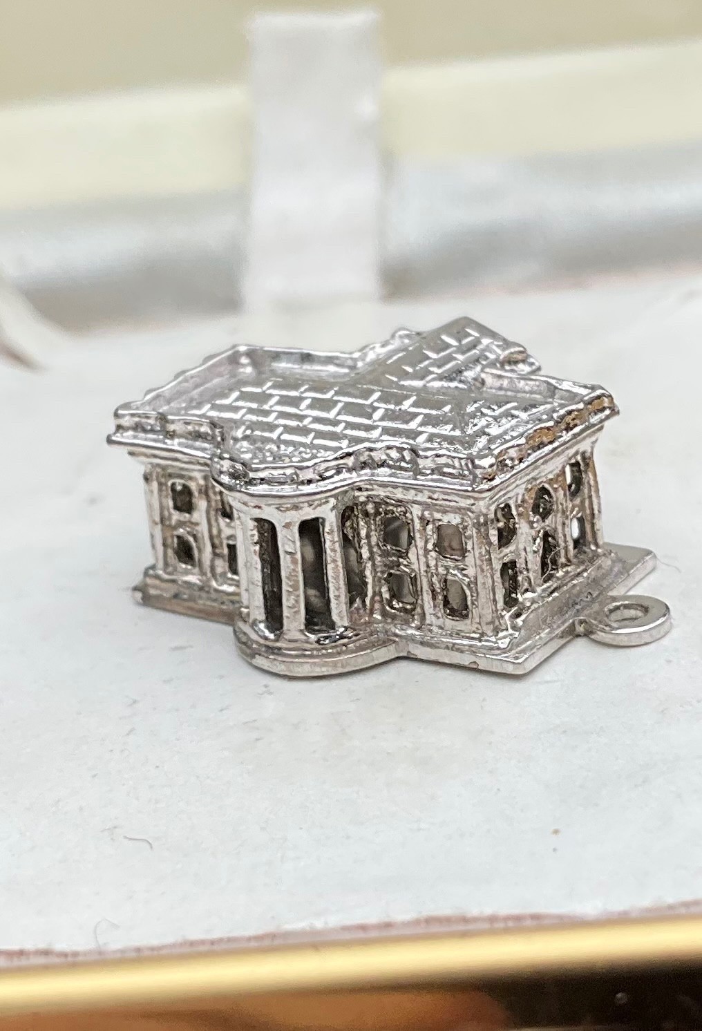 Vintage Spencer Sterling Charm THE WHITE HOUSE Washington DC Souvenir Building