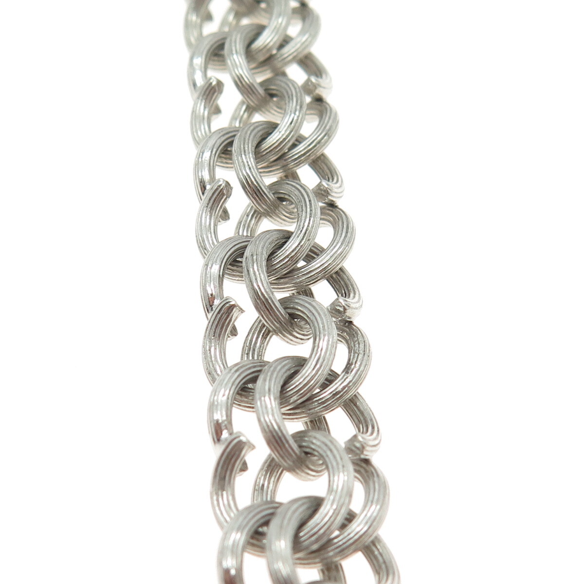 925 Sterling Silver Antique Art Deco Double Rolo Link Bracelet 7″