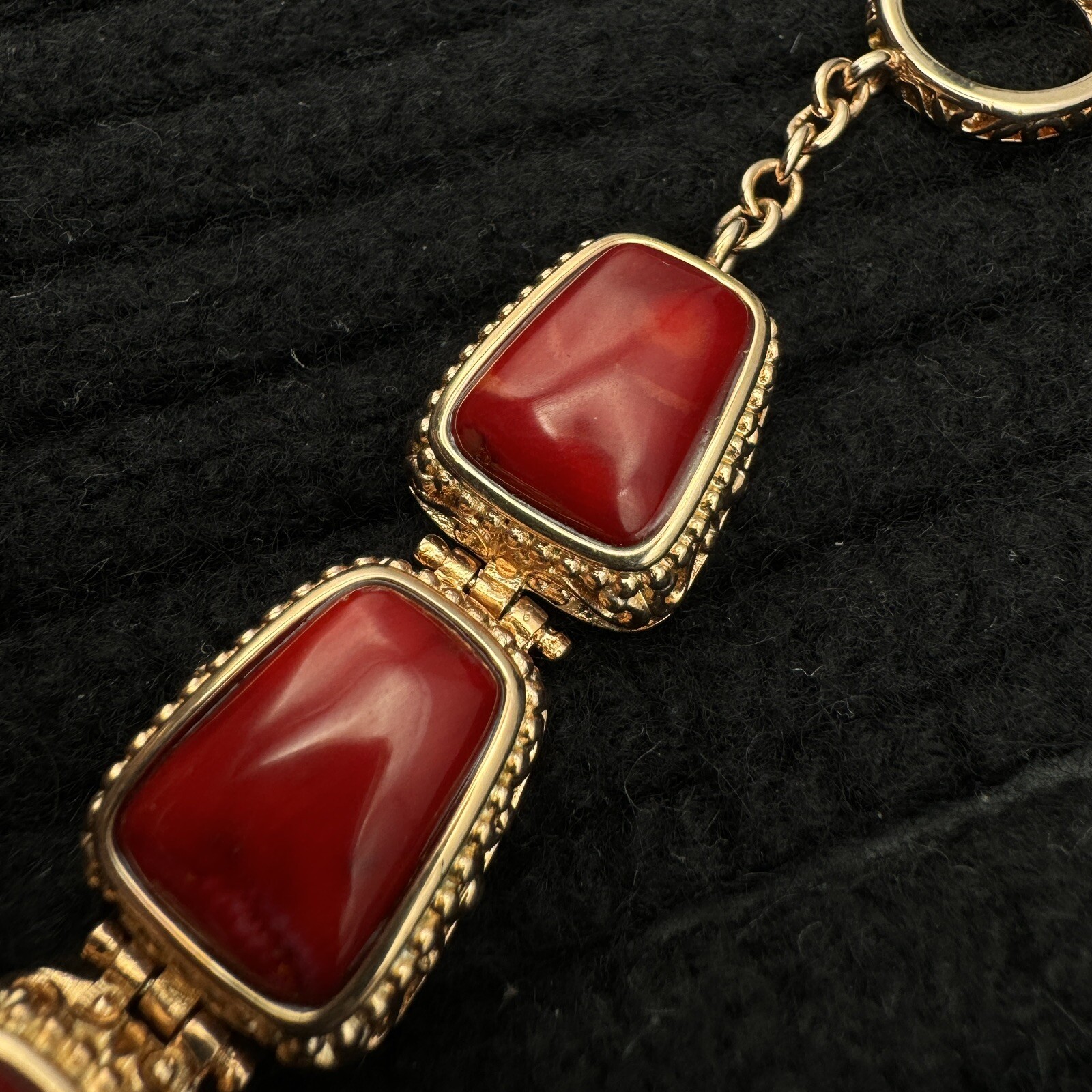 Vintage Sterling Natural Red Coral Bracelet Rose Gold Plated BBJ JZ China 925