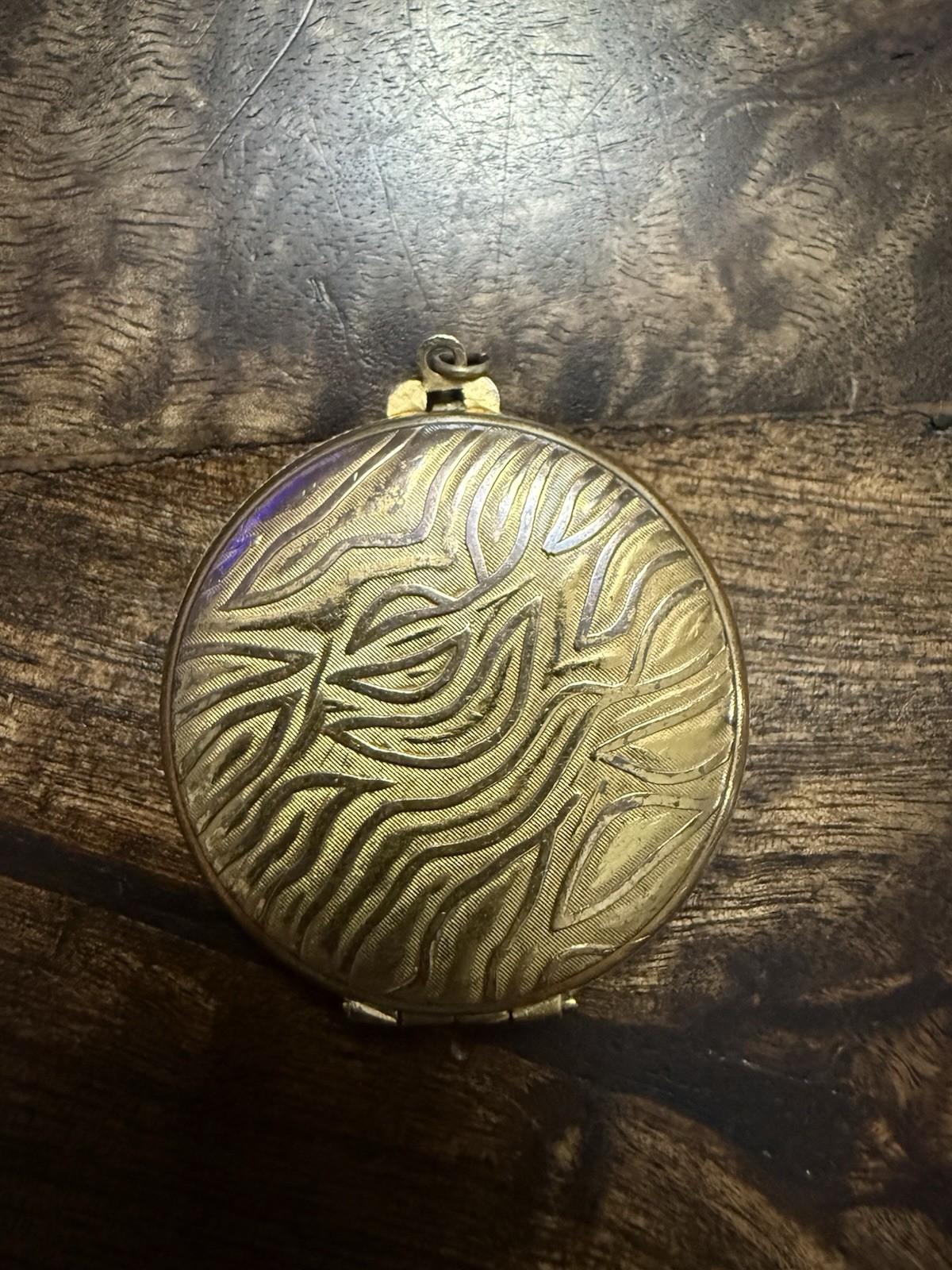 Beautiful Large Antique Art Nouveau Photo Locket with Leaves, may be Gold Filled