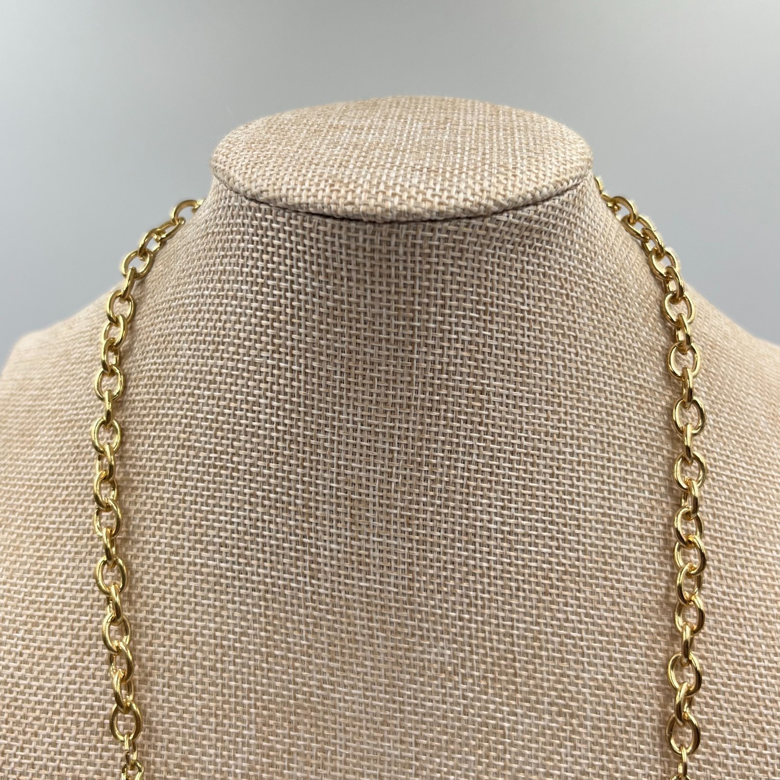 Vintage Retro Gold Tone Cobalt Blue Beaded Fringe Statement Bib Necklace Fashion