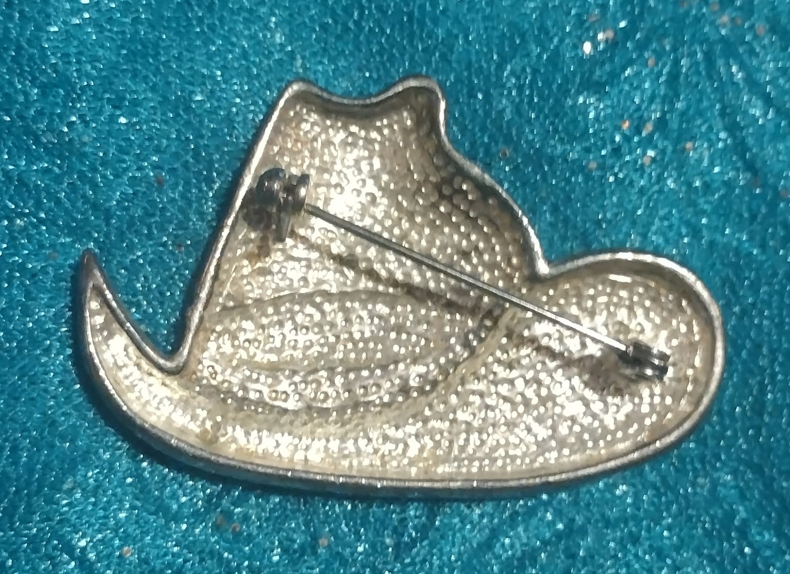 Vintage RED HAT SOCIETY Brooch Pin Red Cowgirl Cowboy w/ Rhinestones
