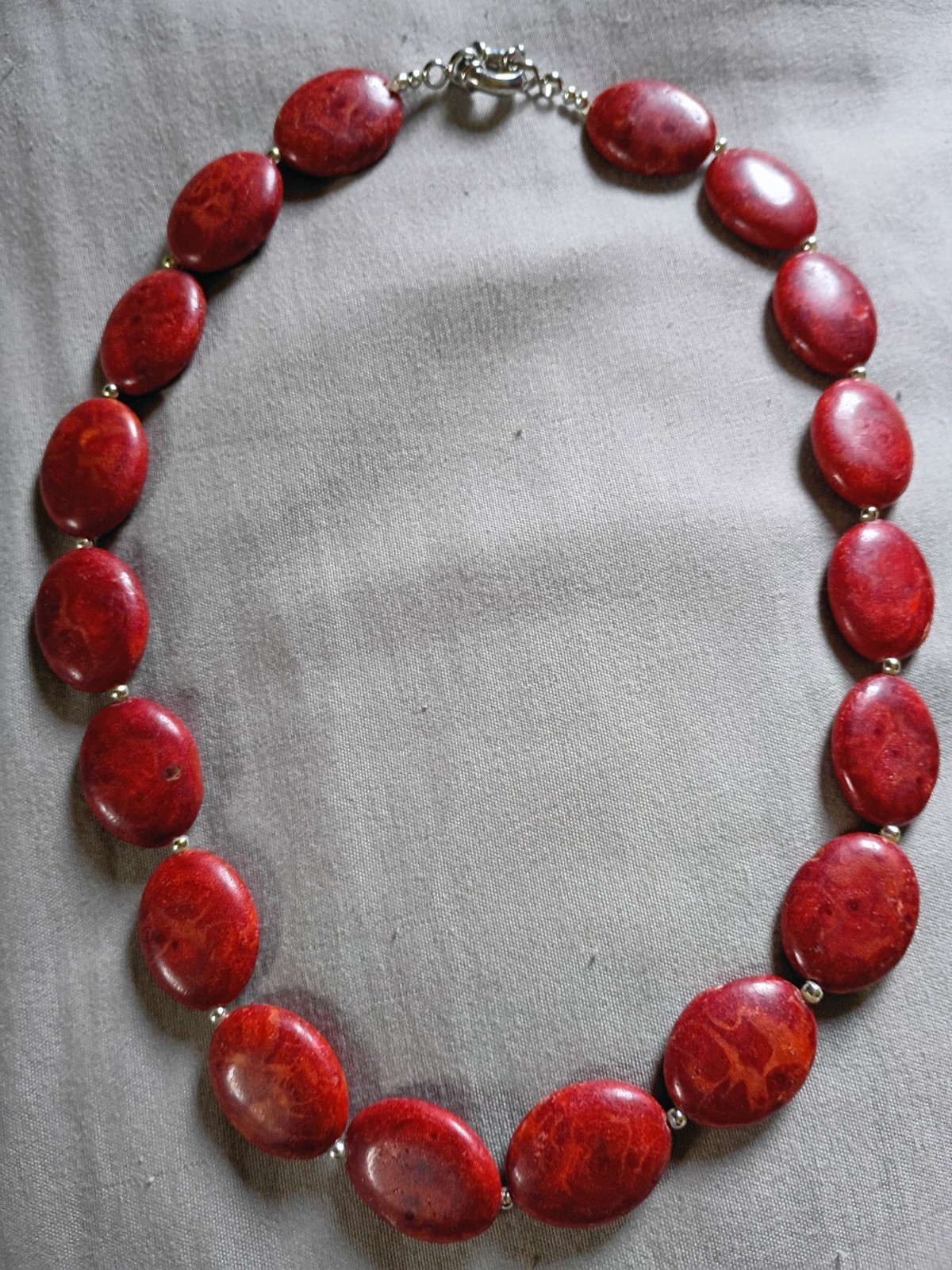 Vintage Dark Red Coral Necklace.