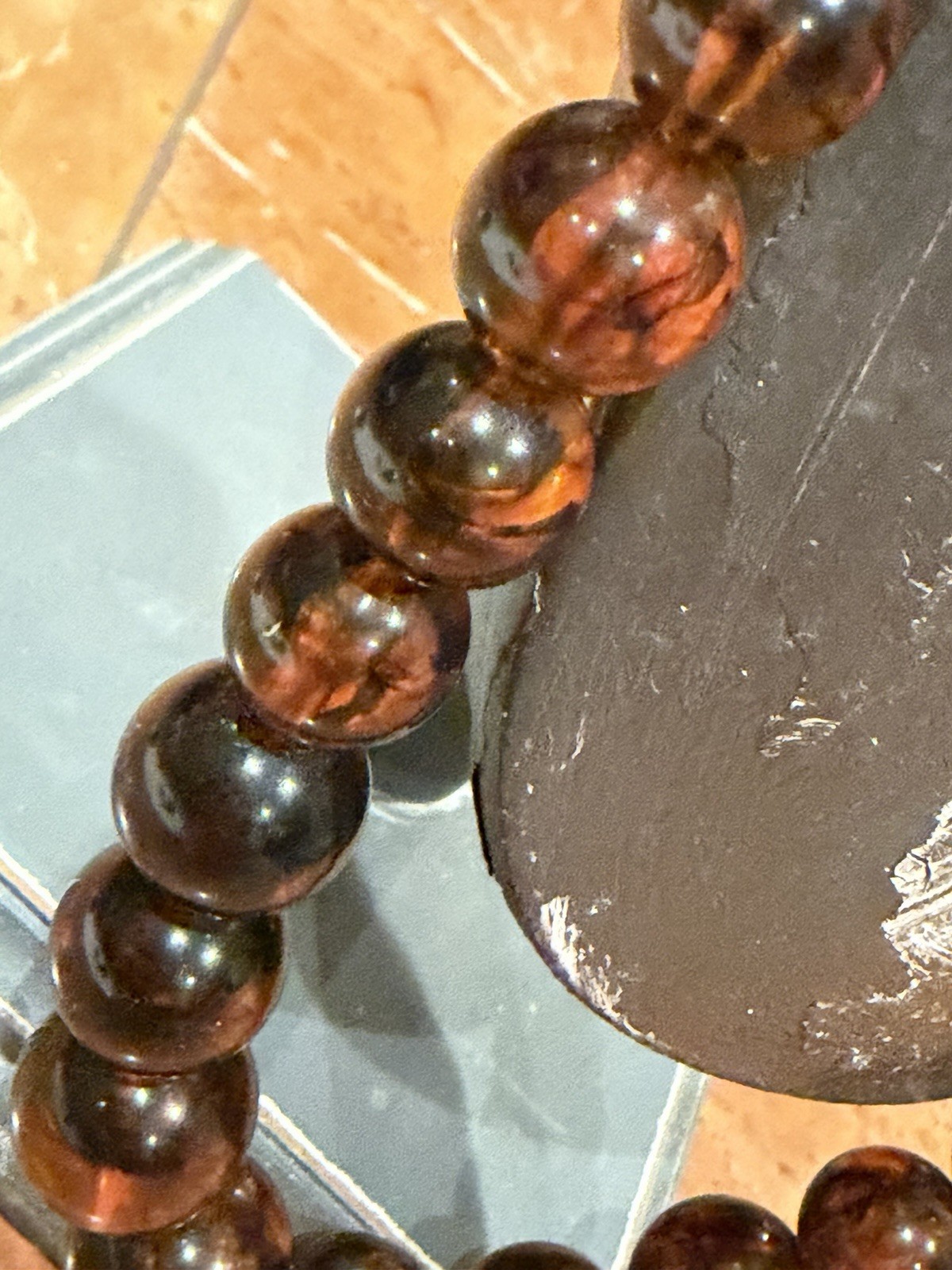 FAUX TORTOISE LUCITE GRADUATED BEAD & AVON 3927 NECKLACE BARETTE VINTAGE LOT EUC