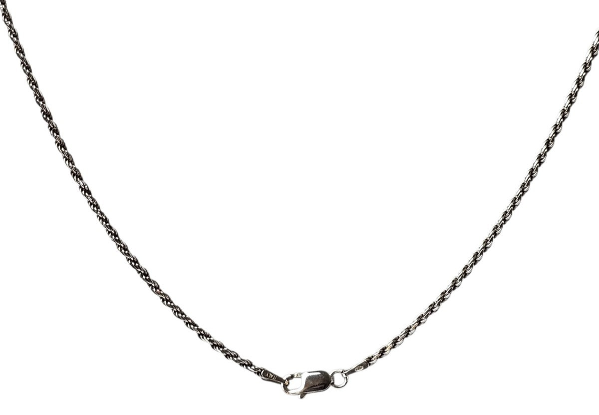925 Sterling Silver 24″ Rope Chain Necklace Italy 925 Lobster Claw Clasp