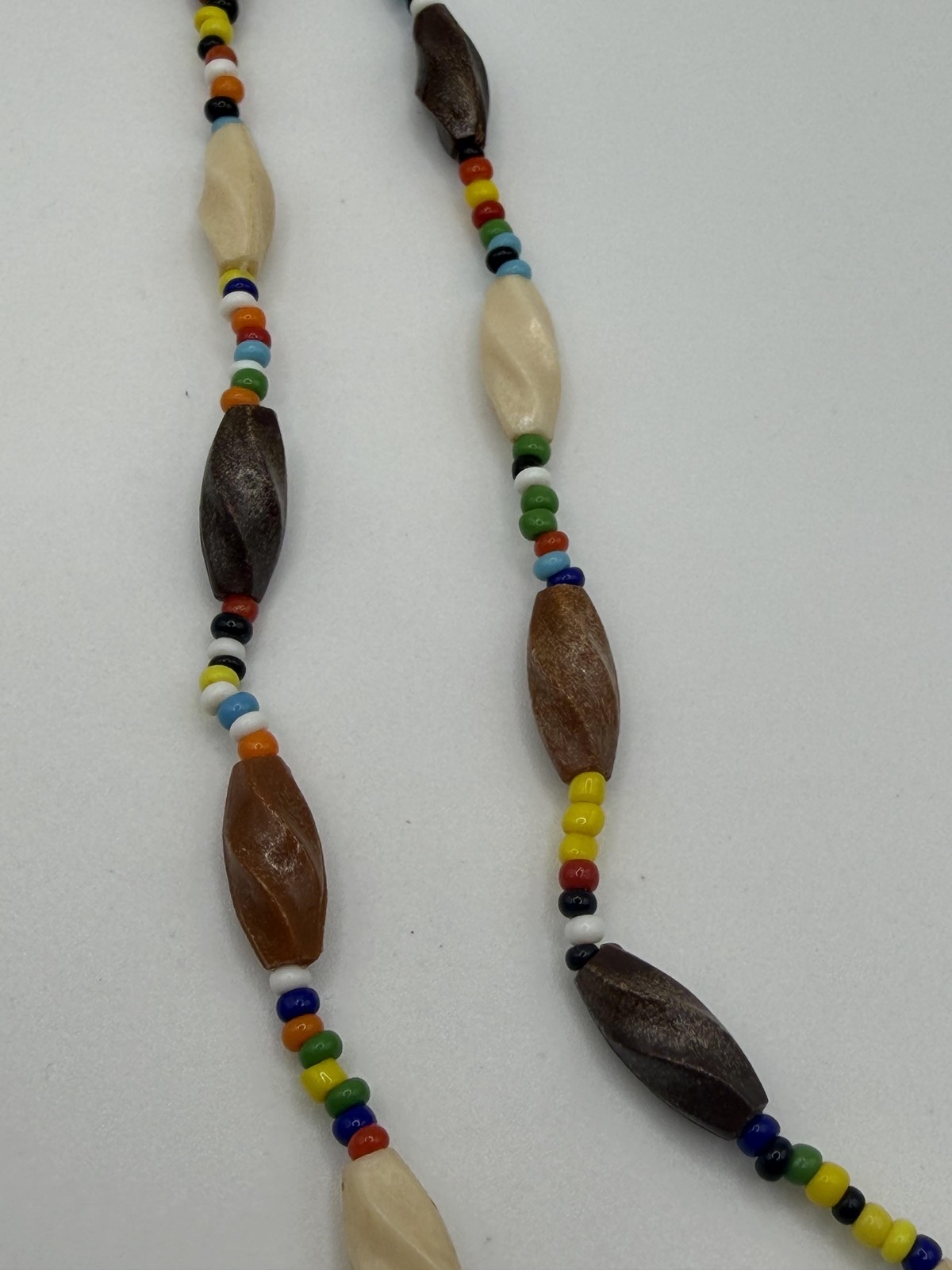 MULTICOLOR PLASTIC BEADED STATEMENT NECKLACE WOMENS LONG BOHO JEWELRY