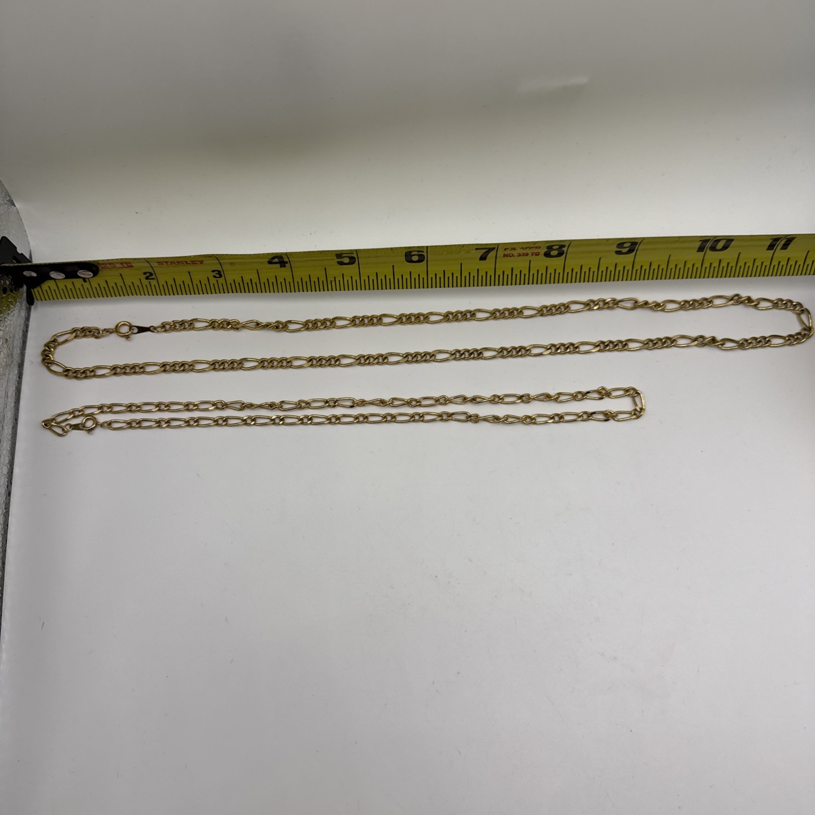 Vintage Gold Tone Figaro Chain Necklace Set -Approx. 9″ and 12″ lengths