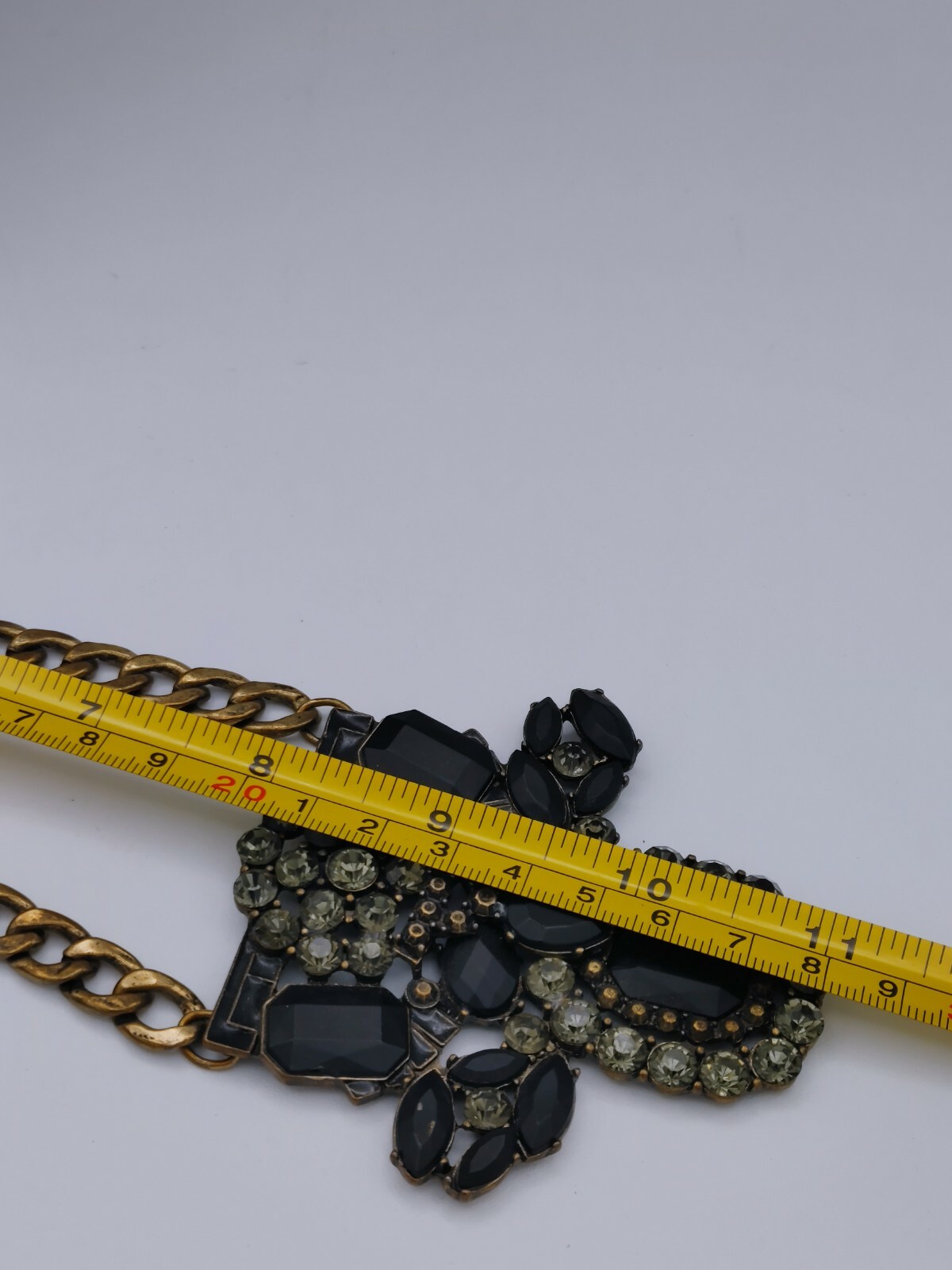 Vintage Statement Black Brown Gray Tone Necklace