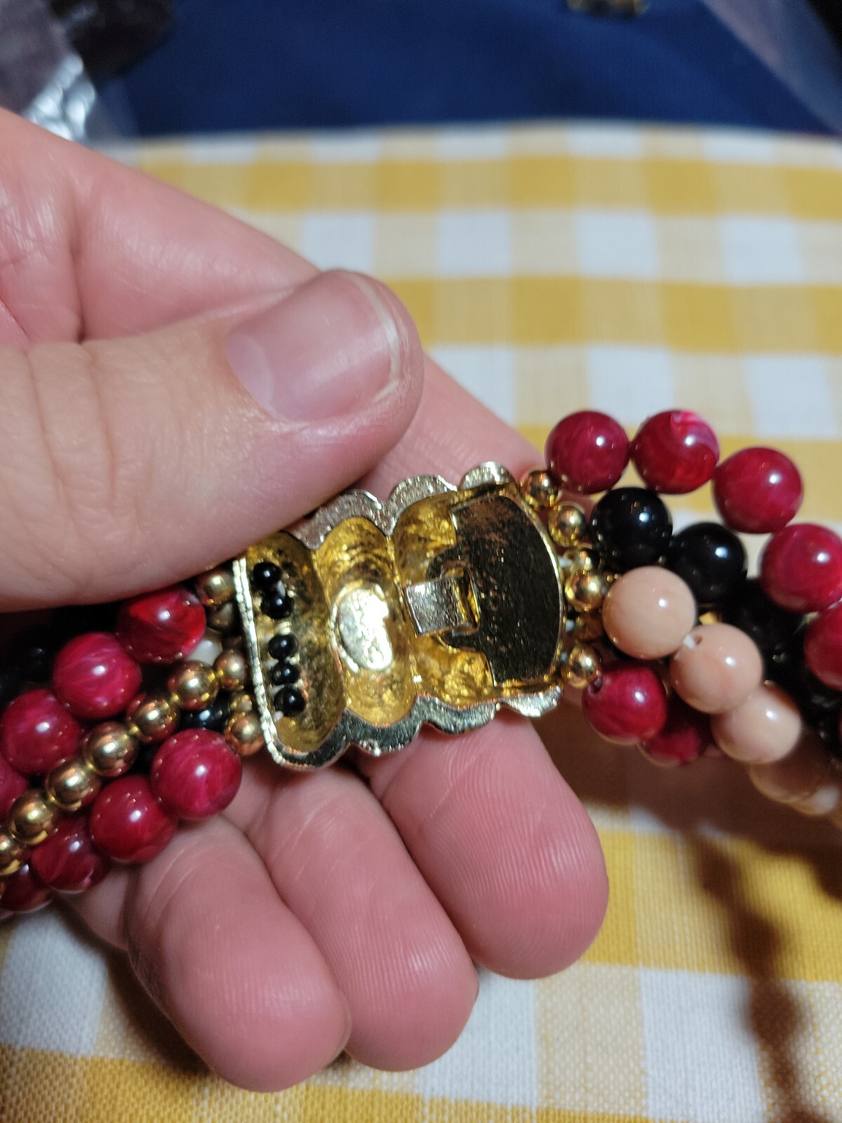 Vintage Gay Boyer Multi Strand Bead Costume Necklace