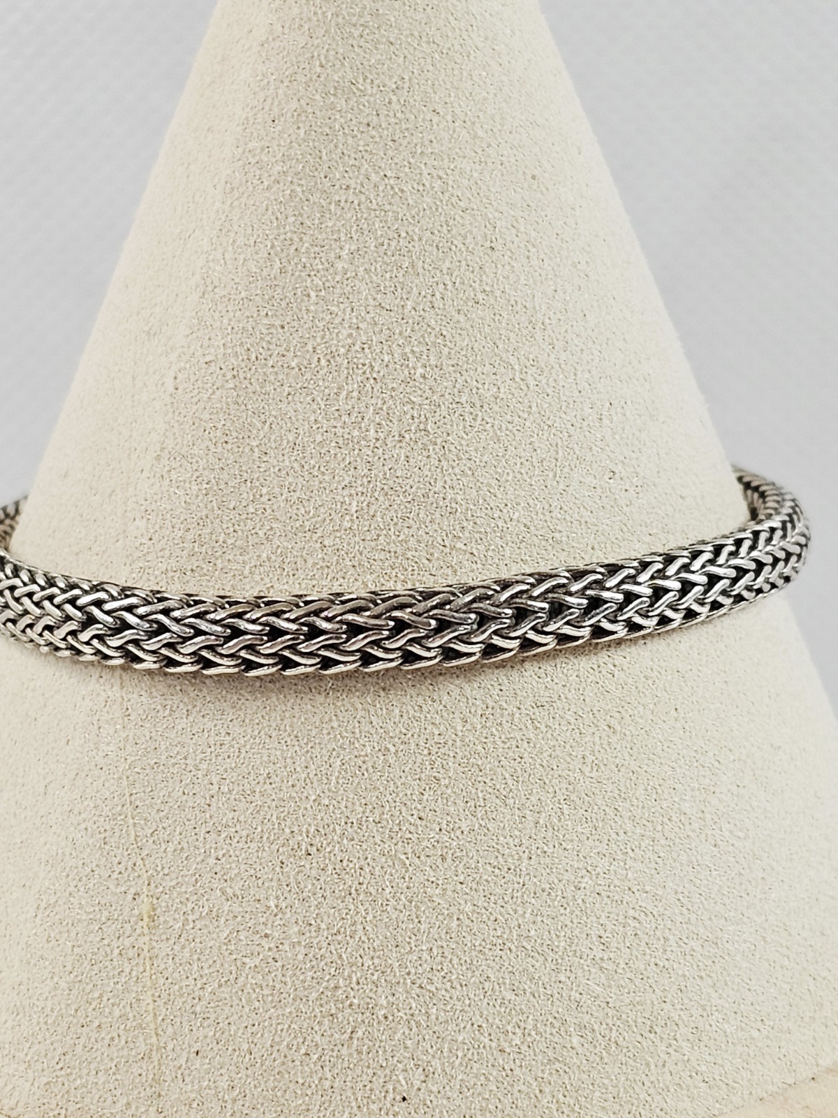 John Hardy Sterling Silver 925 Woven Wheat Bracelet 5mm Size Medium 7 1/4″