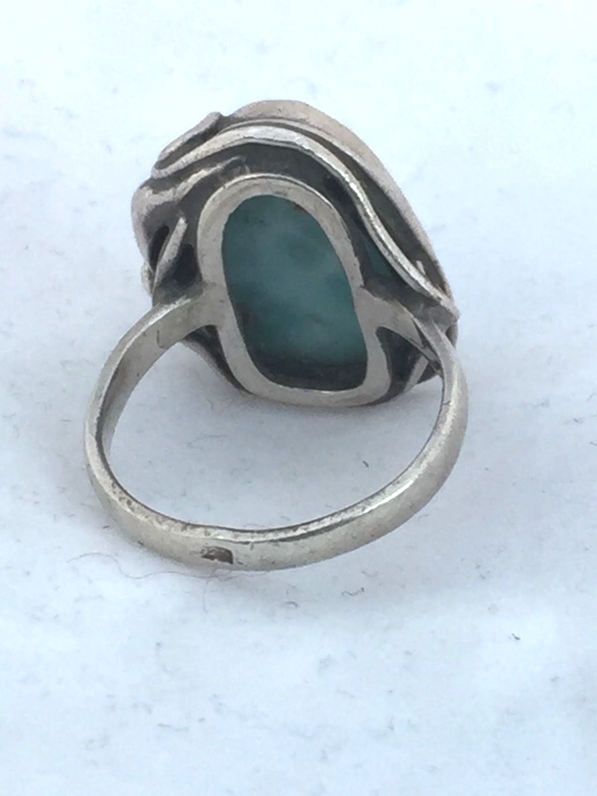 Larimar Ring Size 7.5 sterling silver Art Deco influences