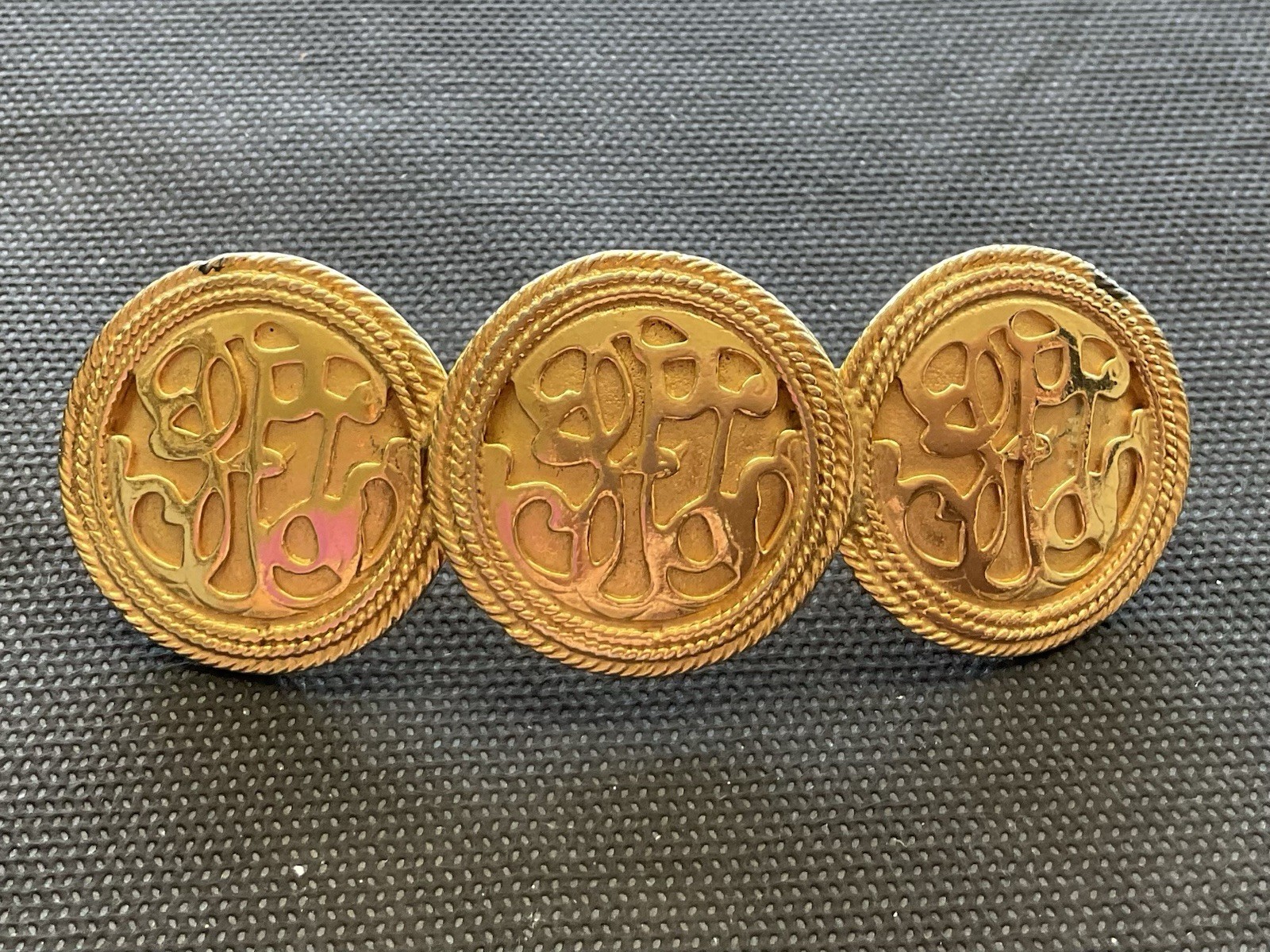 Vintage Signed Gay Boyer Made In France Hair Barrette Clip Gold Tone