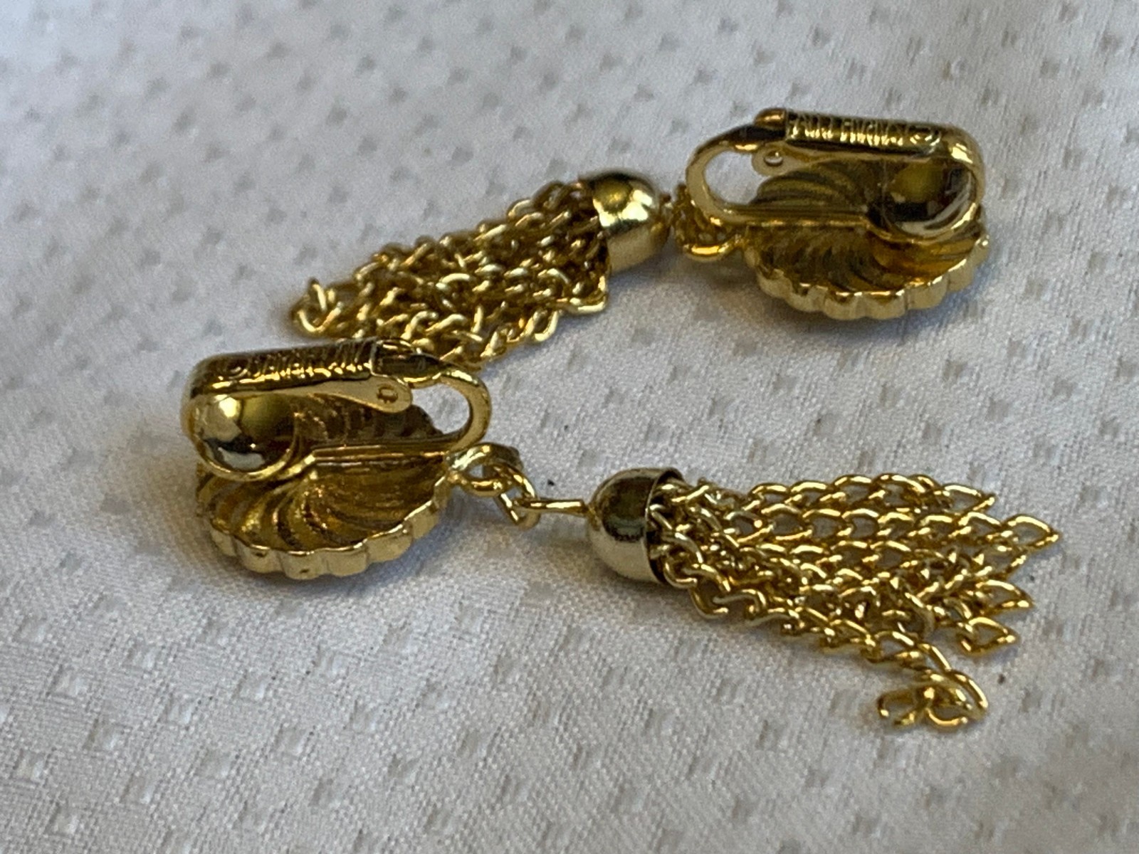 Vtg Clip-On Earring Lot Monet Sarah Coventry Avon Golden Faux Pearl / Gemstones