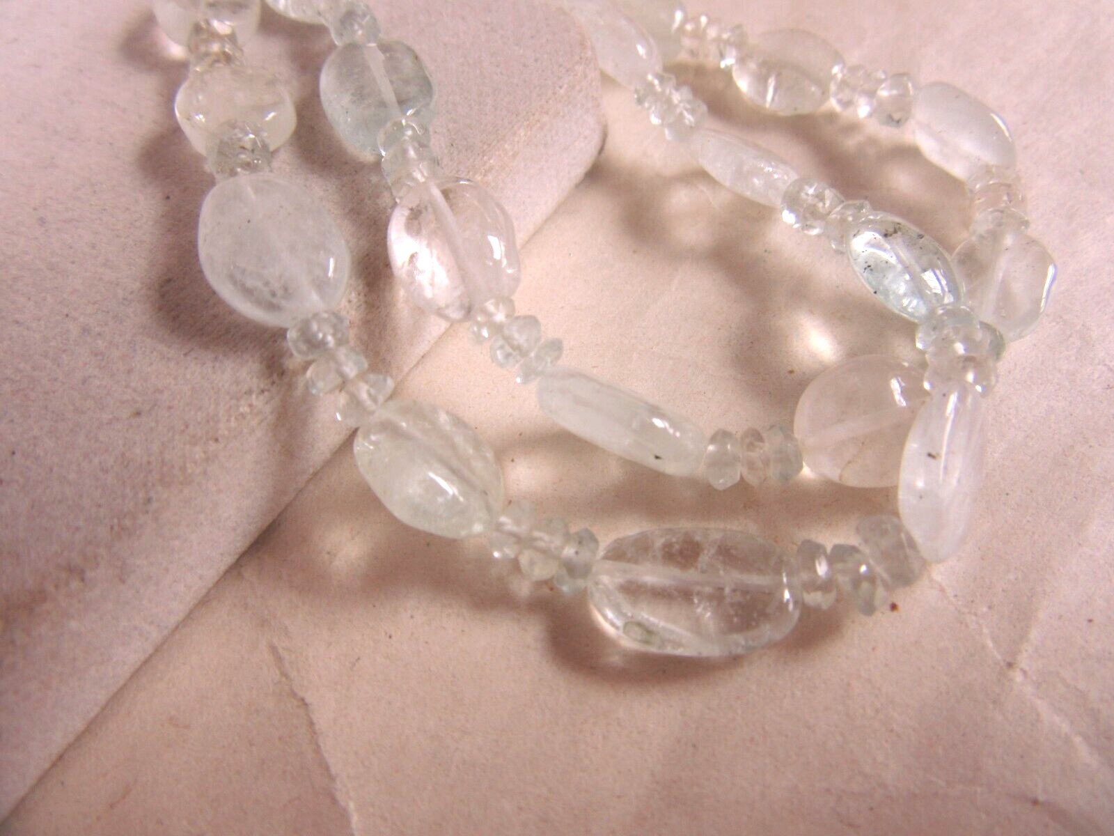 925 silver and faceted and polished quartz beaded 2 strand bracelet