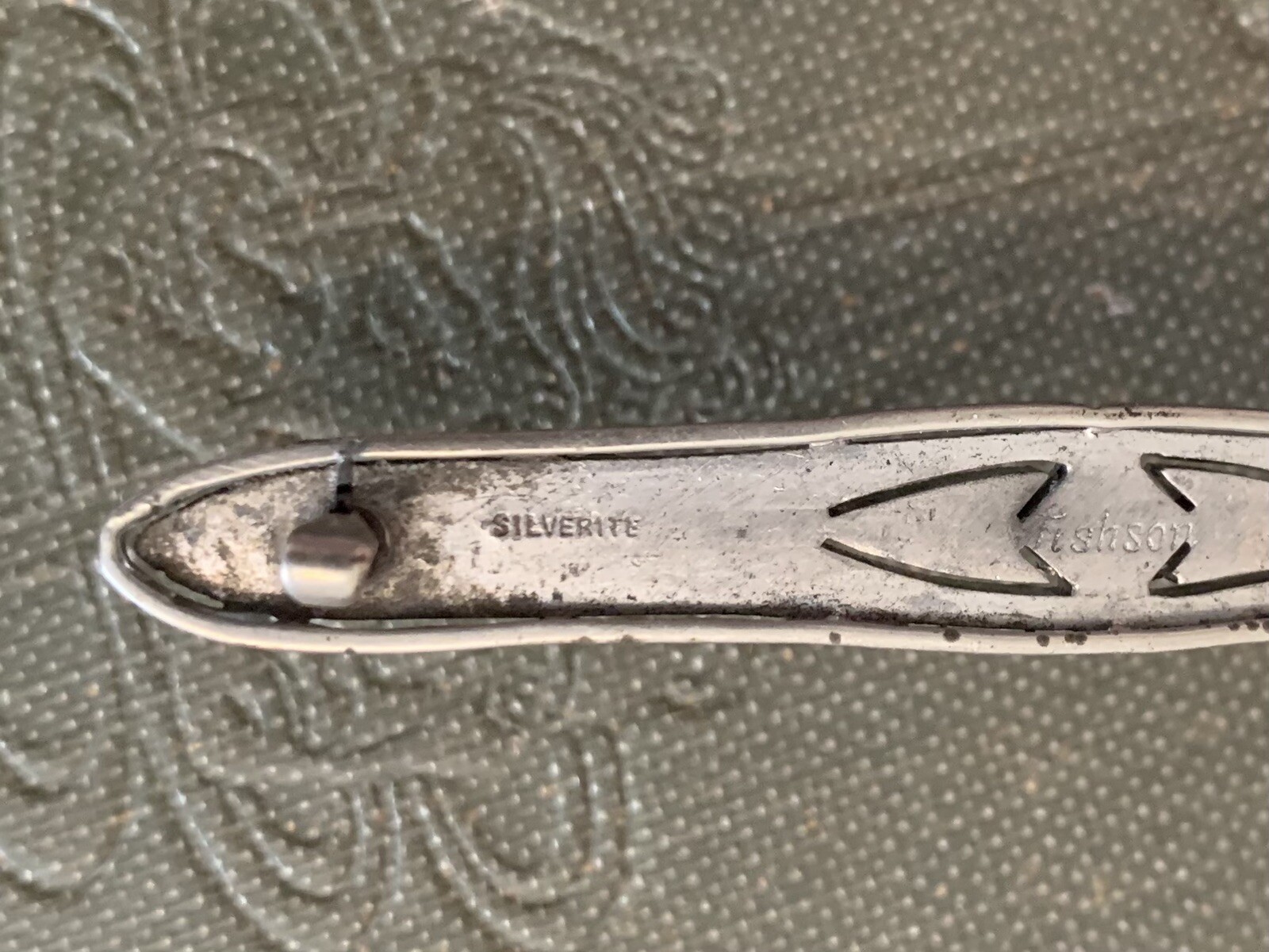Antique Art Deco Fishson Silverite Rhinestone Bar Pin c.1920’s