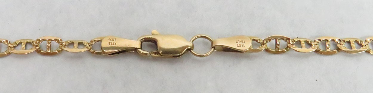 14K SOLID GOLD 8.1 GRAM DIAMOND CUT ANCHOR MARINER LINK 25.5″ NECK CHAIN