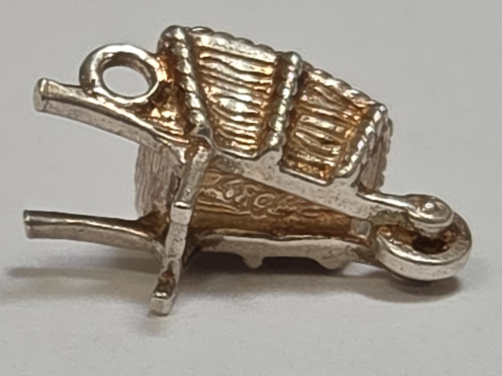 Sterling Silver ~ Wheelbarrow Charm ~ UNIQUE DESIGN ~ VINTAGE