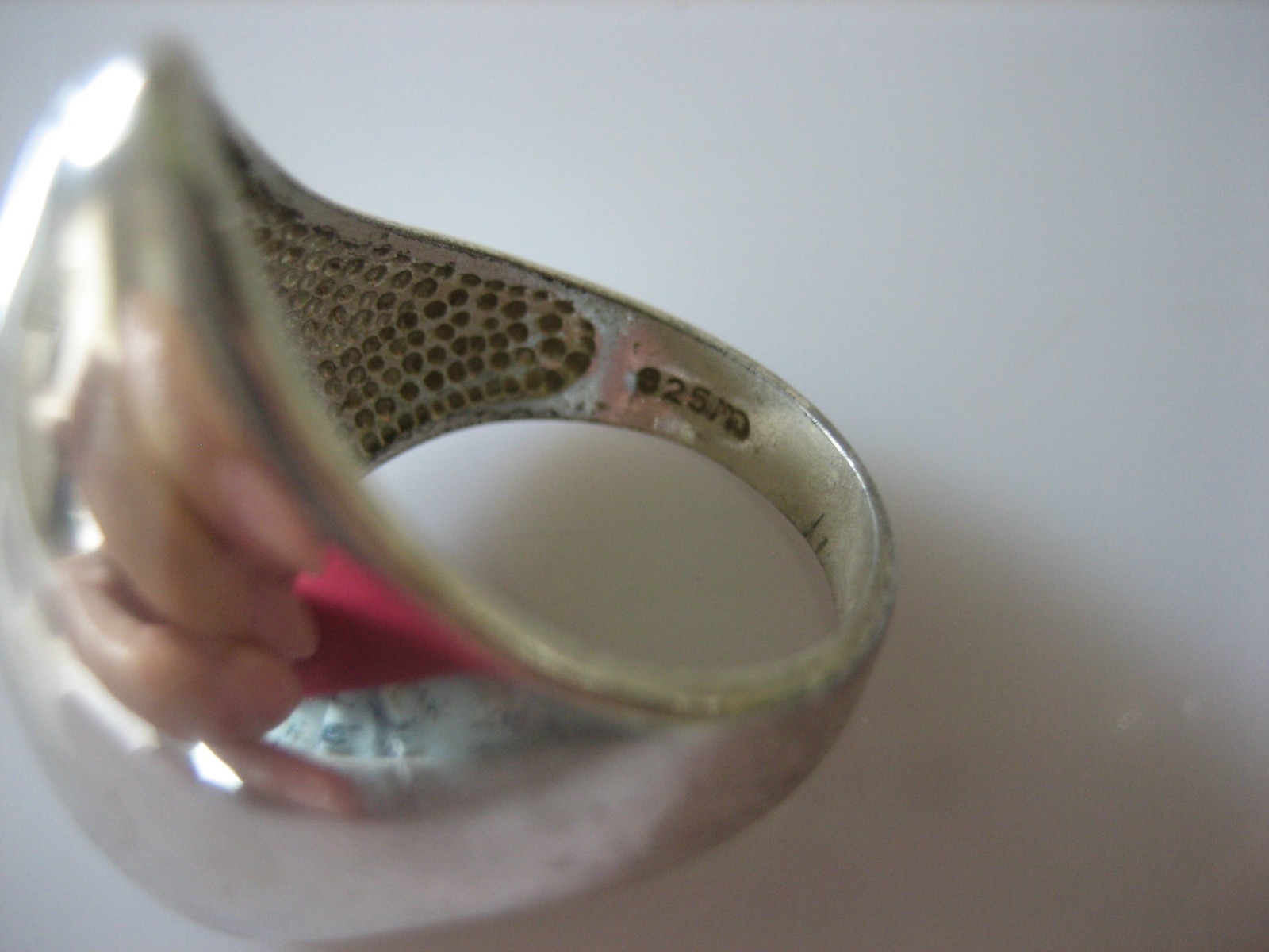 VINTAGE STERLING SILVER 925 MARKED MC MODERNIST DOME RING SIZE 8.5